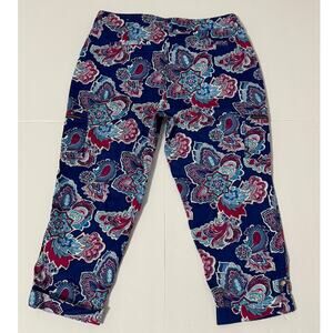 Chico's Luxe Floral Print Utility Cropped Pants, Size 1P
